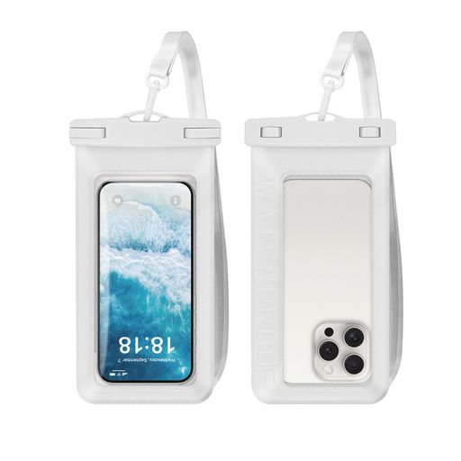 スマホ防水ケースIPX8完全防水高感度タッチ透明水中撮影可能PVC+ABS素材顔認証対応海/プール/温泉/釣り/登山に最適7.5インチ対応2枚セット(白) スマホ防水ケースIPX8完全防水高感度タッチ透明水中撮影可能PVC+ABS素材顔認証対応海/プール/温泉/釣り/登山に最適7.5インチ対応2枚セット(白)