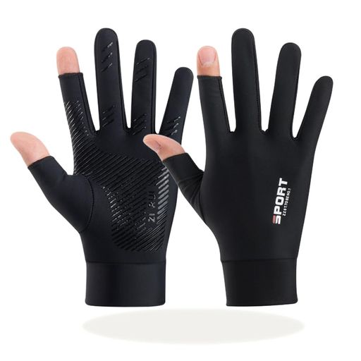 SCOLORKIメンズグローブサイクルグローブメンズ手袋春夏用薄手UVカット日焼け止め指出し2本切り滑り止..