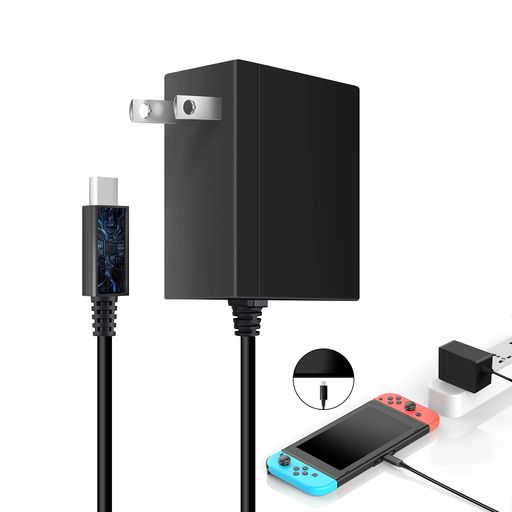 SwitchOLED/Switch/SwitchLite用ACアダプタースイッチ充電器ドック代用品TVモード対応PSE認証済安全保護USBType-CコネクタPD対応クイックチャージャー急速充電