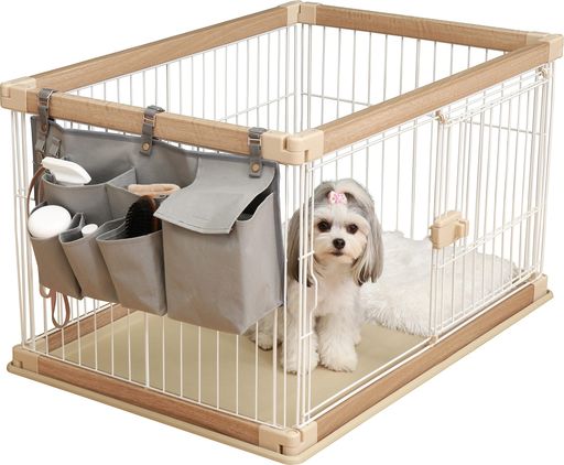 不二貿易(Fujiboeki)ペットケージ収納ポケット幅54x奥行13x高さ40cmグレーファブリック長さ調整可能453..