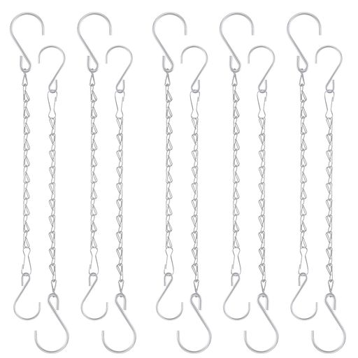 Fetanten植物吊り下げチェーン10インチメタルハンギングバスケットチェーンSフック付き鳥の餌やり器ラ..