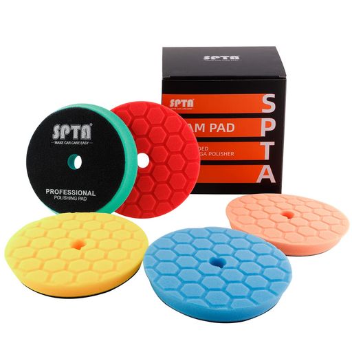 スポンジパッドSPTA5点150mmポリッシャースポンジバフセットポリッシャー研磨150mmバッキングプレート用コンパウンドバフスポンジパッド切断研磨パッドキッ...