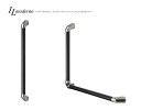 内外L型手すりMODERNODOSモデルノブラック600MMx450MMMGーSPー564ーEVD1セット