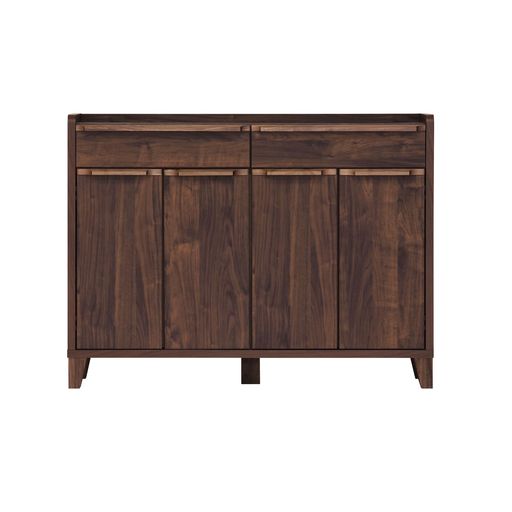 サイドボードスリムキャビネット収納棚ウォールナット幅120x奥行31.5x高さ79cm446454