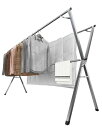 物干しスタンド屋外122-200CM洗濯物干しラック屋内屋外用厚みのあるステンレススチール長さ調節可能物干しスタンド省スペース物干しラック衣類20個付き防風フッ...