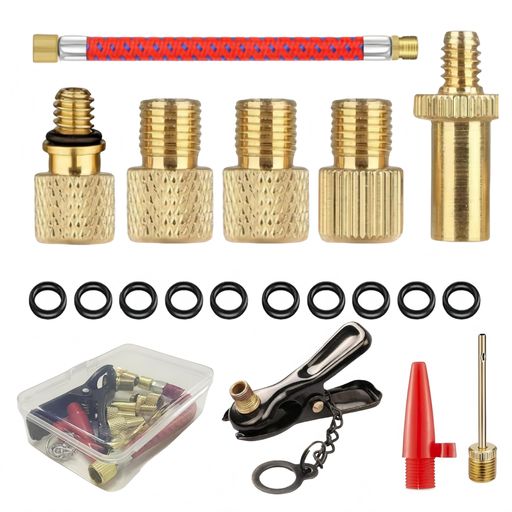 Ai-OUMLEEFフレンチバルブアダプター自転車空気入れアダプター仏・米・英式真鍮変換アダプタータイヤ用..