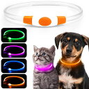 ITAYGA犬猫用LED光る首輪ライトUSB充電式長さ可調節ナイロン光る首輪小型犬用安全犬用ライトナイトウォーキング用装着簡単柔らかい軽量サイズ調整可能【視認距離500Mで夜間も安心】(FEICHIJP