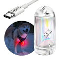 DOKEEP犬散歩ライト犬猫用ペンダントライトLED充電式夜間散歩用犬の安全のために首輪光るキラキラ11G超ミニLEDライト防水調節可能簡潔軽い超小型犬~超大型犬に対応ペット用品(レッド)