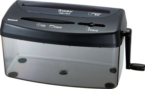 ナカバヤシハンドシュレッダー家庭用卓上A4クロスカットCD・DVD対応ブラックZ2776 ナカバヤシハンドシュレッダー家庭用卓上A4クロスカットCD・DVD対応ブラックZ2776