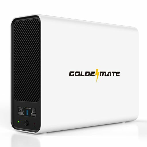 GOLDENMATE無停電電源装置UPS1000VAPro/600Wリン酸鉄リチウムイオン電池採用153Wh常時商用給電正弦波サ..