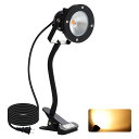 WEAOSJZ電球色LEDクリップライトフレキシブルアーム小型防雨防水型電球色2700K7W小型看板照明屋外屋内兼用led器具店舗用防雨延長コード3m看板用ライト店頭看板作業用ライト電気スタンドデ…
