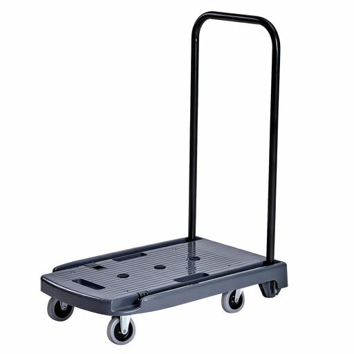 VECELO台車折りたたみ式手押し台車耐荷重150kg軽量コンパクト折りたたみ大容量簡単組立て4輪キャスター付きグレー家庭用業務用運送運搬