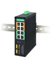 LINOVISION産業用8ポートフルギガビットPOE、SFPポート付非管理スイッチ、2ポート1000MBPSSFP、4ポートBT90W