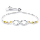 ブレスレットレディース誕生石無限シルバーアンクレット金属アレルギー対応ブレスレット長さ調整可能母の日記念日誕生日プレゼント(十一月)