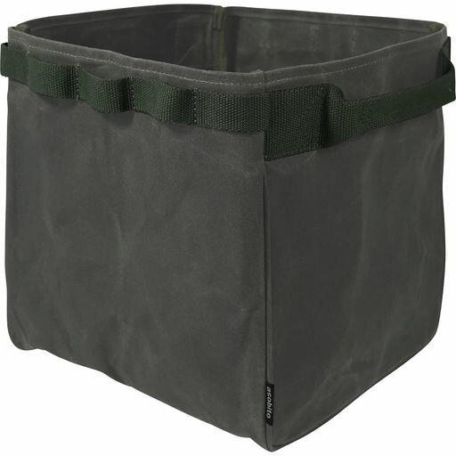 サイズ:幅28x高さ30x奥行28cm 重量:約450g 本体:コットン100%(パラフィン加工)、テープ:ポリエステル100% 側面ハンドル:20.5cm/ハンギングループ:6.5cmx5x2か所/耐荷重:15kg 注意事項:防水帆布生地はパラフィン加工を施しておりますので、生地重量に多少増減が生じます。記載の製品重量は目安になりますのであらかじめご了承願います。チョークマーク(折れたりあたったりした際に入る線やシワ)はパラフィン加工の特徴ですが、気になる場合はアイロンなどの蒸気を当てていただくと薄くなります。また、直接生地にアイロンをあてると変色する恐れがございますのでご注意ください。摩擦により色移りする事があります。特に汗や雨など湿った状態での摩擦は色移りの原因になります。火のそばに置かないでください。