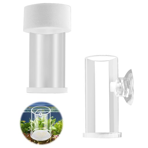 PAVIKE水槽用フードフィーダー【2個】アクリル魚エビフィーダー餌入れ魚透明な水族館魚エビフィーダー..