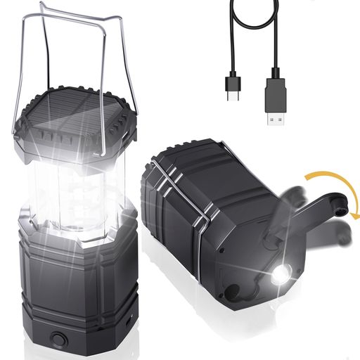 MesqoolソーラーランタンLEDランタンUSB充電式3000mAh大容量キャンプランタン3つの充電方法350~500LM/..