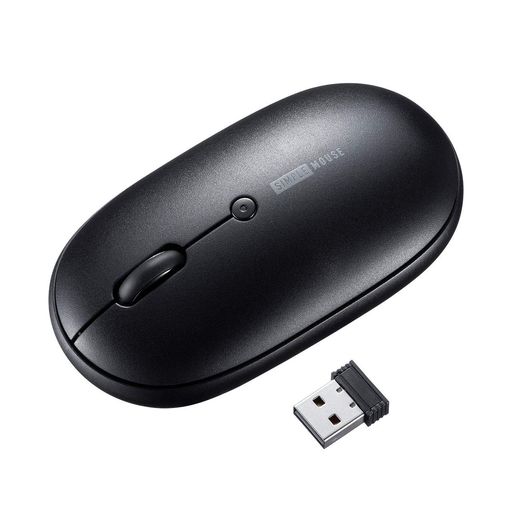 サンワサプライ静音ワイヤレスマウス2.4GHzUSB接続光学式1200dpi(3段階切替)3ボタン中型ブラックMA-WR187BK