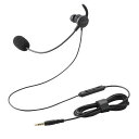 エレコム有線ヘッドセット3.5mm4極ミニプラグマイク付きインナーイヤーカナル型片耳変換ケーブル付(4極-3極)ブラックHS-EP21MTBK|詳細画像