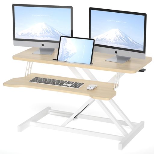 【TORIBIO】スタンディングデスク卓上昇降デスクガス圧昇降式テーブル卓上組立不要天板幅90cmx奥行き40..