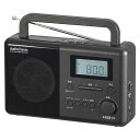 オーム電機AudioCommラジオ卓上ラジオNIKKEI短波放送目覚ましAM/FMPLLポータブルラジオ時計/アラーム/スリープタイマー自動選局ワイドFM電池式...