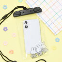 【公式】ミッフィー 防水ポーチ クリア 透明 ポーチ 防水 ケース 防滴ポーチ IPX6 スマホアクセサリ ショルダーストラップ ネックストラップ ポーチ スマートフォン iPhone アイフォン Android アンドロイド 収納 持ち運び ブラック 黒 かわいい 可愛い