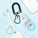 【公式】ミッフィー マルチコイルストラップ ボリス マルチストラップ ハンドストラップ スマホストラップ キーホルダー かわいい クリア 透明 ブラック ホワイト グレー ブルー カラビナ ストラップ iPhone アイフォン Android アンドロイド ギャラクシー
