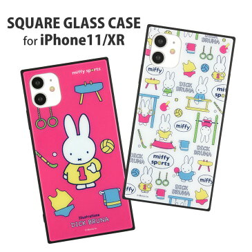 ミッフィー miffy sports iPhone11/XR対応スクエアガラスケース