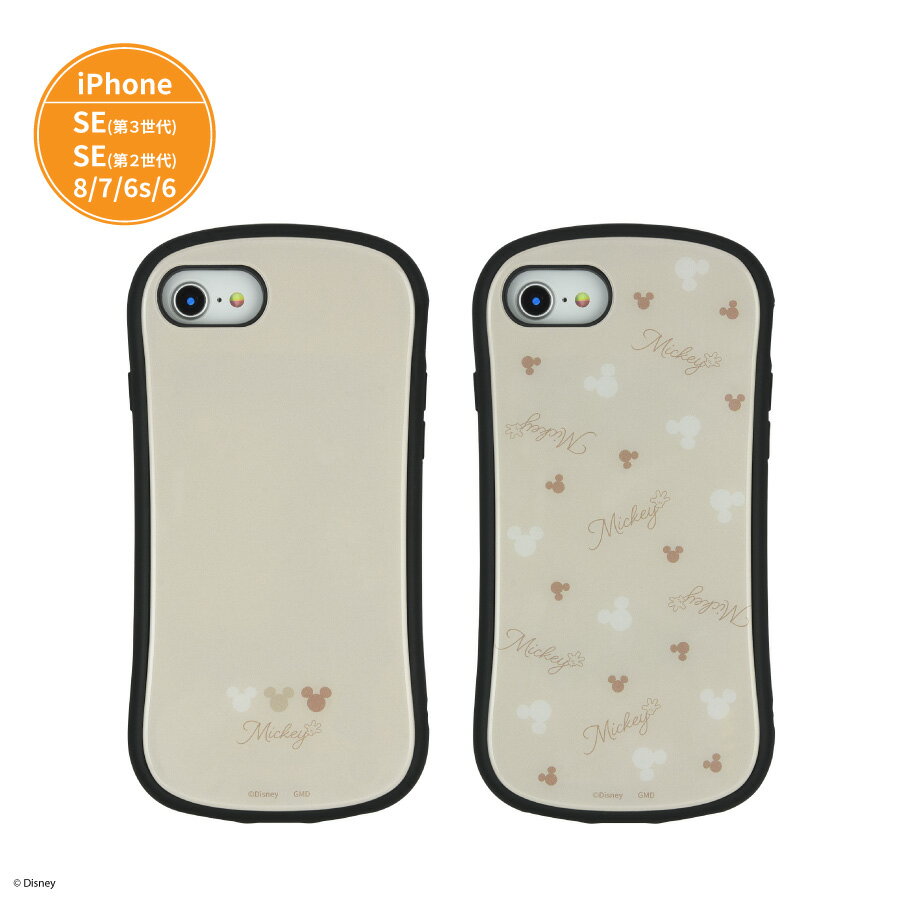 【公式】 ディズニーキャラクター ／ iPhoneSE(第3世代/第2世代) 8 7 6s 6 対応 ハイブリッドガラスケース iPhone アイフォン 第3世代 第2世代 ミッキー ミッキーマウス みつまる ワンポイント 総柄 スマホケース スマホグッズ スマホアクセサリ ケースのサムネイル