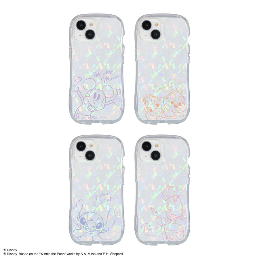 【公式】ディズニーキャラクター ／ iPhone 15 / 14 / 13 対応 クリスタルクリアケ...