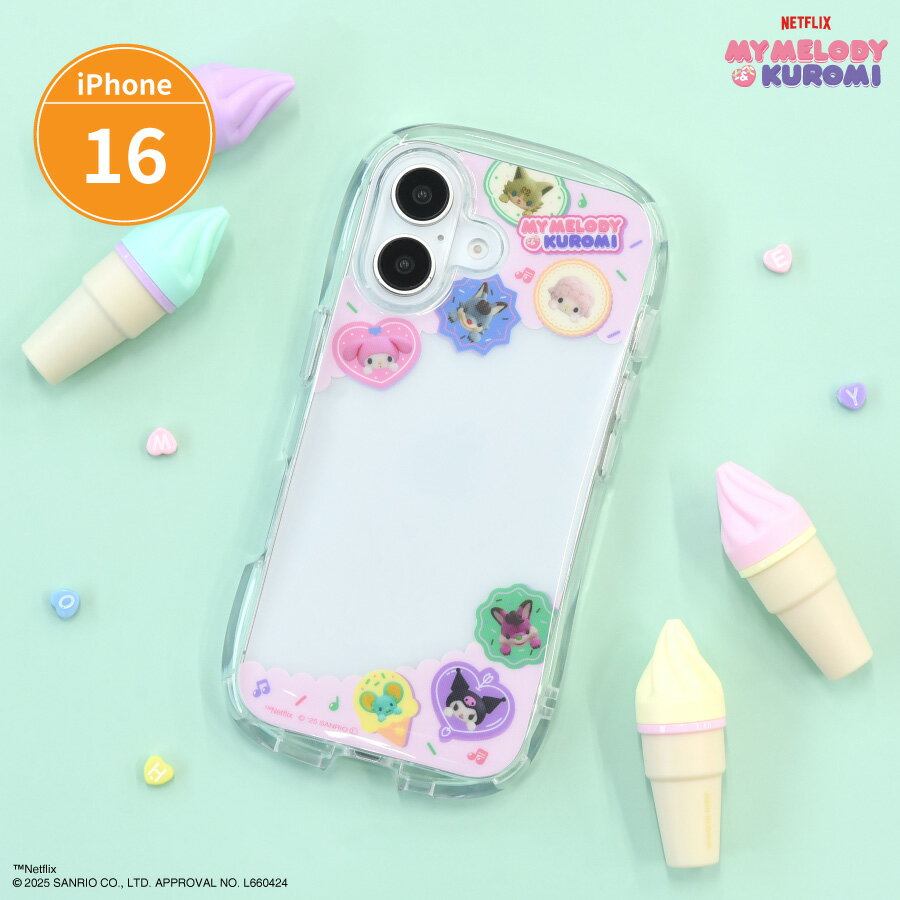【公式】Netflix オリジナルアニメ My Melody & Kuromi iPhone16 対応 クリスタルクリアケース マイメ..
