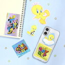 【公式】ルーニー・テューンズ モバイルステッカー LOONEY TUNES シール ステッカー スマホアクセサリ トゥイーティー シルベスター イエロー ブルー ピンク ホログラム モバイル タブレット 耐水 デコレーション かわいい キャラクター マーカー 目印