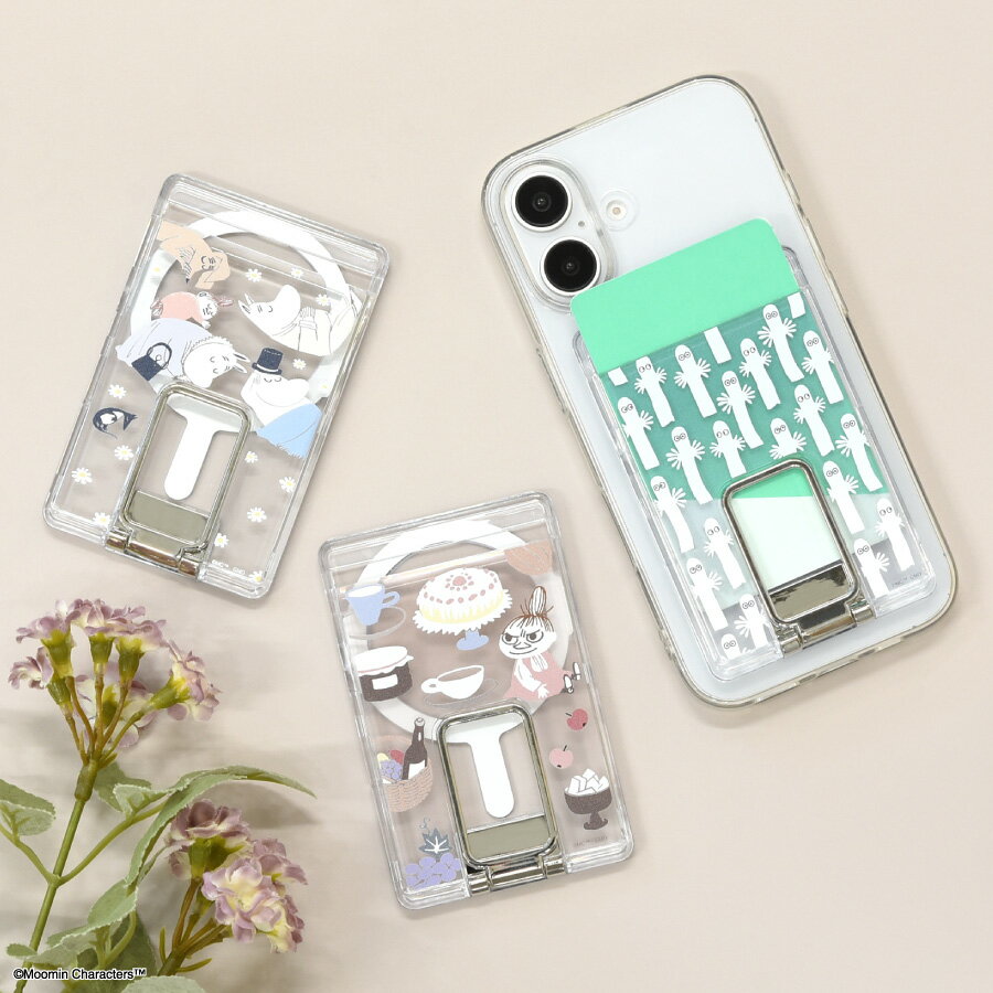 【公式】ムーミン MagSafe 対応 スタンド付き クリアカードケース カードケース カードホルダー スマホスタンド スマホアクセサリ マグセーフ リトルミイ...