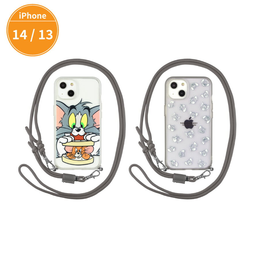 FIT 【公式】 トムとジェリー IIIIfit Loop iPhone14 13 対応 ケース ストラップ付きiPhoneケース トムジェリ スマホショルダー ストラップ ショルダーケース ネックストラップ アイフォンケース クリア 透明 グレー プレゼント かわいい トム と ジェリー グッズ 軽量 送料無料