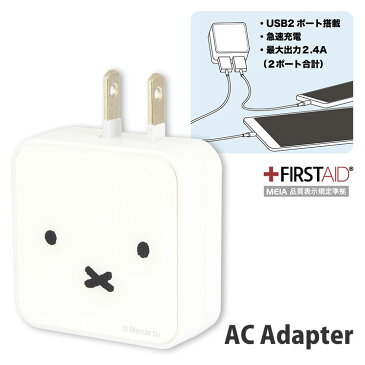 ミッフィー USB2ポート ACアダプタ