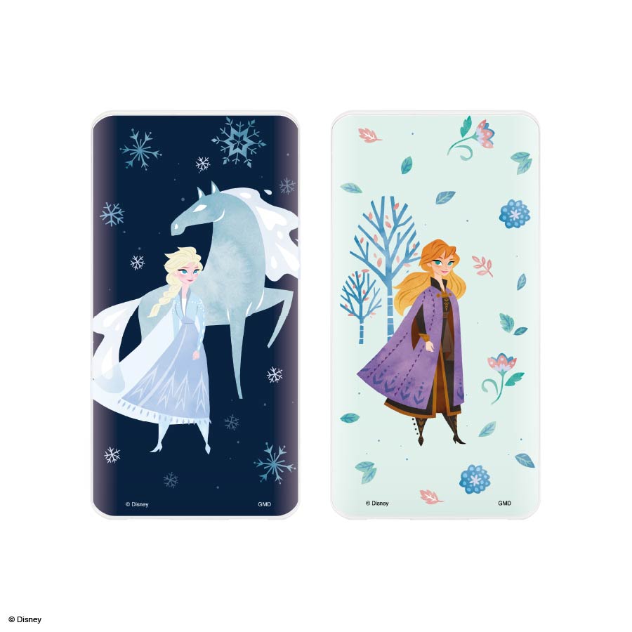 【公式】 ディズニー『アナと雪の女王』／USB/USB Type-C 4000mAh モバイルバッテリー 送料無料 携帯充電器 リチウム充電器 軽量 ケーブル内蔵 小型 iPhone 誕生日 プレゼント シンプル 大人かわいい キャラクター2.1A