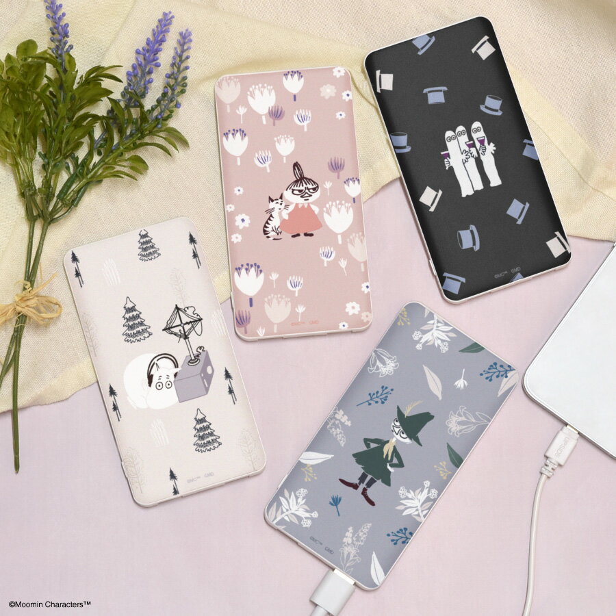 【公式】 ムーミン USB / USB Type-C 4000mAh リチウムイオンポリマー 充電器 2.1A モバイルバッテリー リチウム充電器 スマホ充電器...