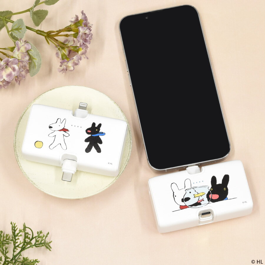 【公式】リサとガスパール Lightning / Type-C コネクタ付き リチウムイオン充電器 4000mAh リサガス リチウムイオンポリマー充電器 モバ...