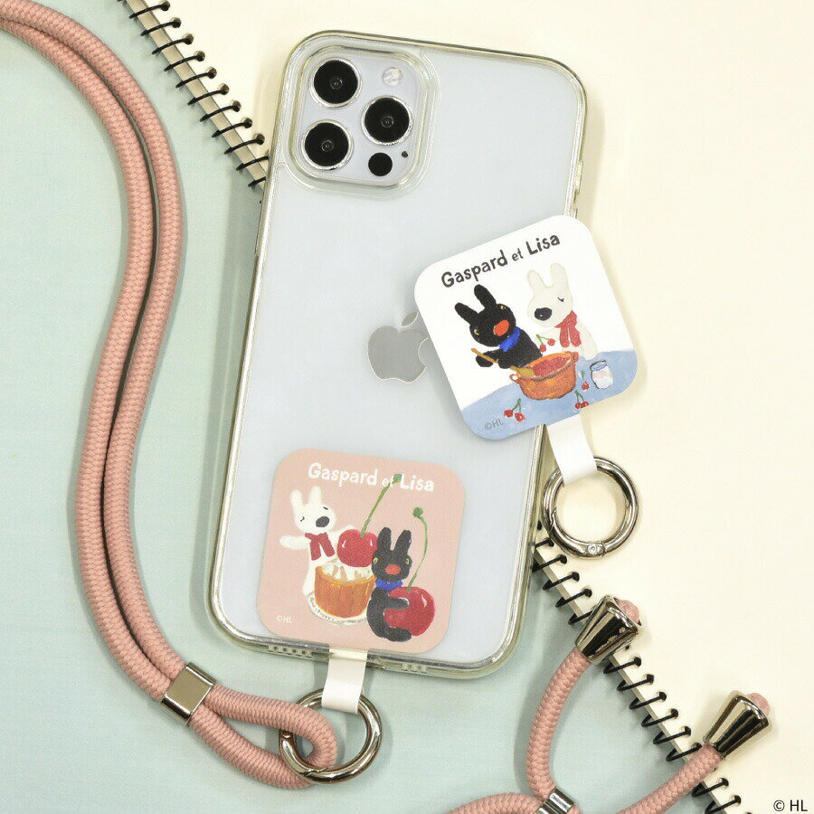 【公式】 リサとガスパール マルチリングプラス スマホリング スマホグリップ ホールドリング スマホショルダー おしゃれ ピンク ホワイト 白 赤 iPhone アイフォン Android アンドロイド Galaxy ギャラクシー リサ ガスパール スマホ 保持 キャラクター