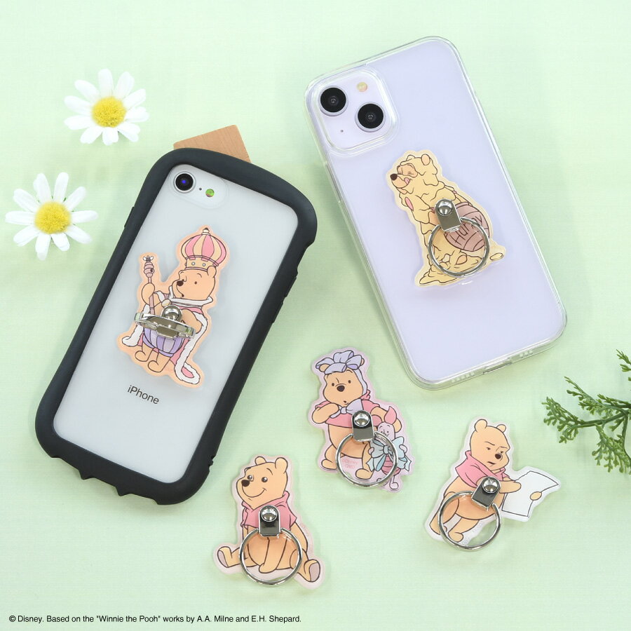 【公式】 ディズニーキャラクター ／ マルチリング プーさん プー ピグレット ファニーフェイス スマホリング スマホグリップ スマホスタンド おしゃれ かわいい プレゼント 保持サポート 落下防止 便利 iPhone Android ディズニー くまのプーさん グッズのサムネイル