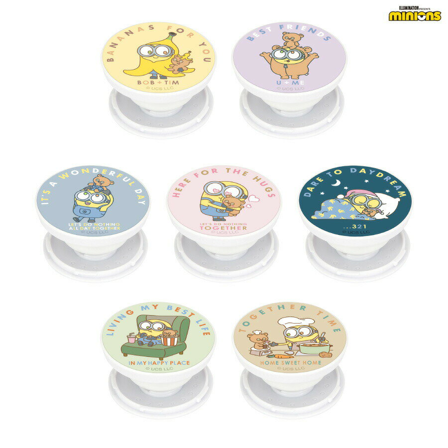 スマートフォンの背面に貼り付けるアクセサリです。スマートフォンの持ちやすさを向上します。スタンドとしてもご使用いただけます。使用時：本体上部をスピンすると自動的に飛び出します収納時：上部をスピンしながら押し込み収納します接着面が十分に広く平...