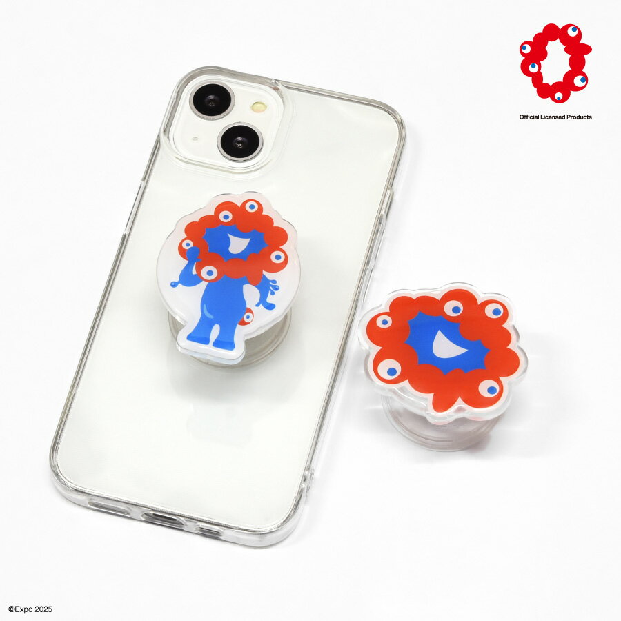 【公式】7月下旬発売予定　EXPO 2025 大阪・関西万博 ダイカット クリア POCOPOCO ミャクミャク スマホグリップ スマホスタンド スマホ立て スマホリング スマホアクセサリ iPhone アイフォン Android アンドロイド Galaxy ギャラクシー クリア 透明 白 ホワイト 赤 青のサムネイル
