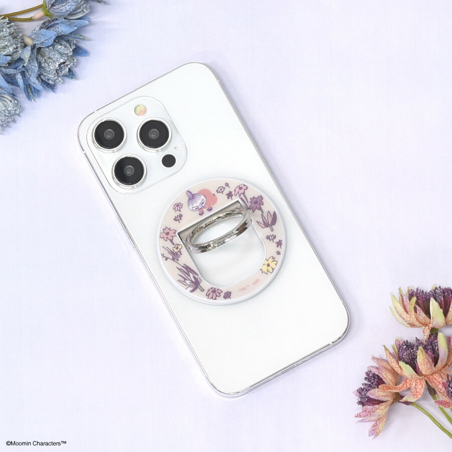 【公式】ムーミン MagSafe 対応 マルチリング リトルミイ MagSafe マルチリング スマホリング スマホアクセサリ ピンク ピンクベージュ 落下防止 スマホスタンド 保持サポート 花 フラワー 多機種 アイフォン スマートフォン モバイルアイテム 可愛い マグネット 簡単 着脱のサムネイル