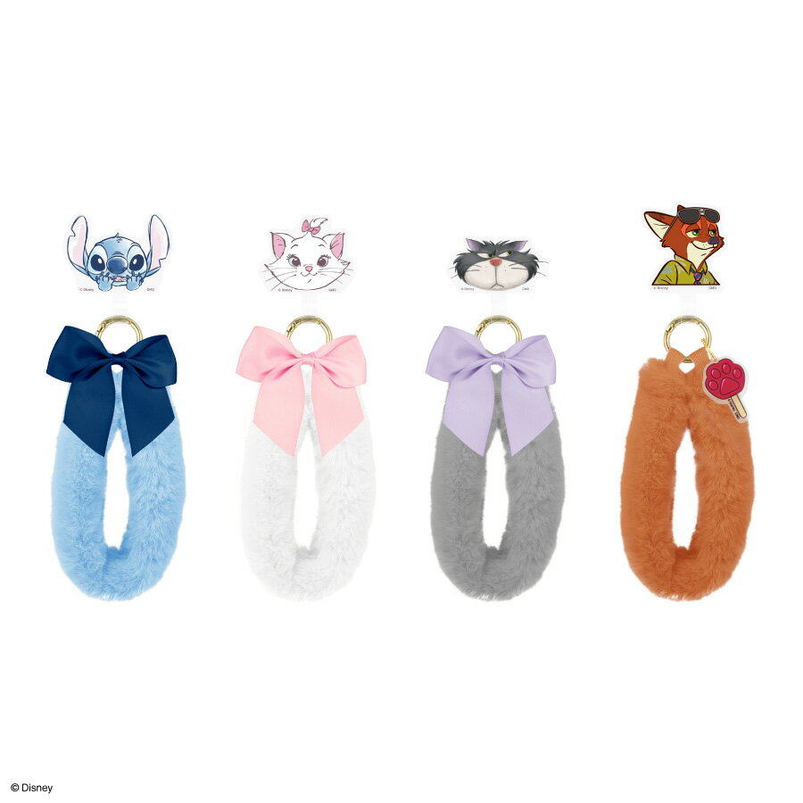 【公式】ディズニーキャラクター ／ マルチリングプラス ファーハンドストラップ ...