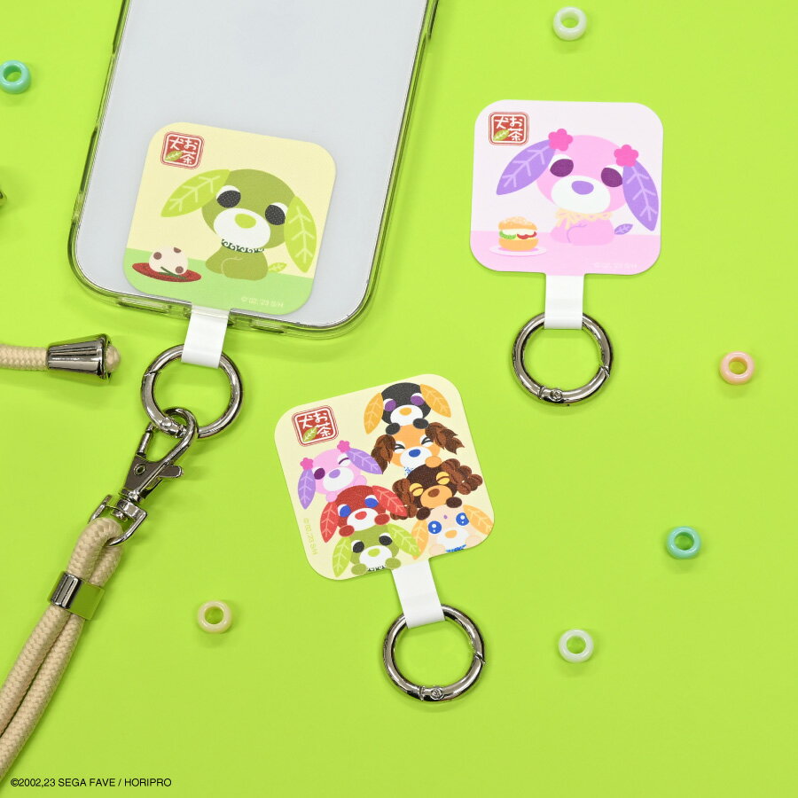 【公式】お茶犬 マルチリングプラス ストラップス マルチリング スマホリング 多機種対応 iPhone android アイフォン アンドロイド スマホ スマホグリップ 保持サポート 落下防止 キャラクター 平成レトロ 平成 可愛い かわいい