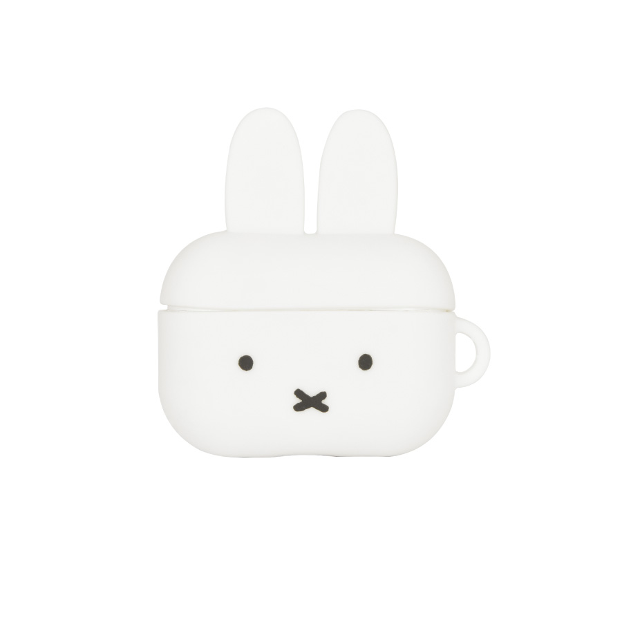 ミッフィー AirPods Pro(第2世代)/AirPods Pro 対応 シリコンケース ケース カバー エアポッズプロ イヤホンケース ダイカット マスコット かわいい miffy フェイス ホワイト ケースカバー シリコンカバー キャラクター やわらかい うさぎ 女の子 白 絵本 オーディオグッズ 2
