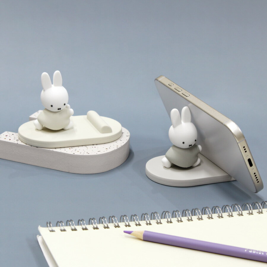 【公式】ミッフィー マスコットモバイルスタンド スマホスタンド フィギュア スマホアクセサリ かわいい インテリア iPhone Android マスコットスタンド グレー アイボリー 携帯スタンド スマホ立て miffy プレゼント 動画視聴 ギフト グッズ
