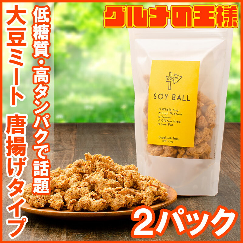 【メール便 送料無料】 大豆ミート ソイミート ボール 唐揚げタイプ 120g ×2パック 大豆肉 大豆のお肉 低糖質 高たんぱく 食物繊維 グルテンフリー 置き換え ダイエット 低カロリー ヴィーガン ビーガン 常温商品【smtb-T】