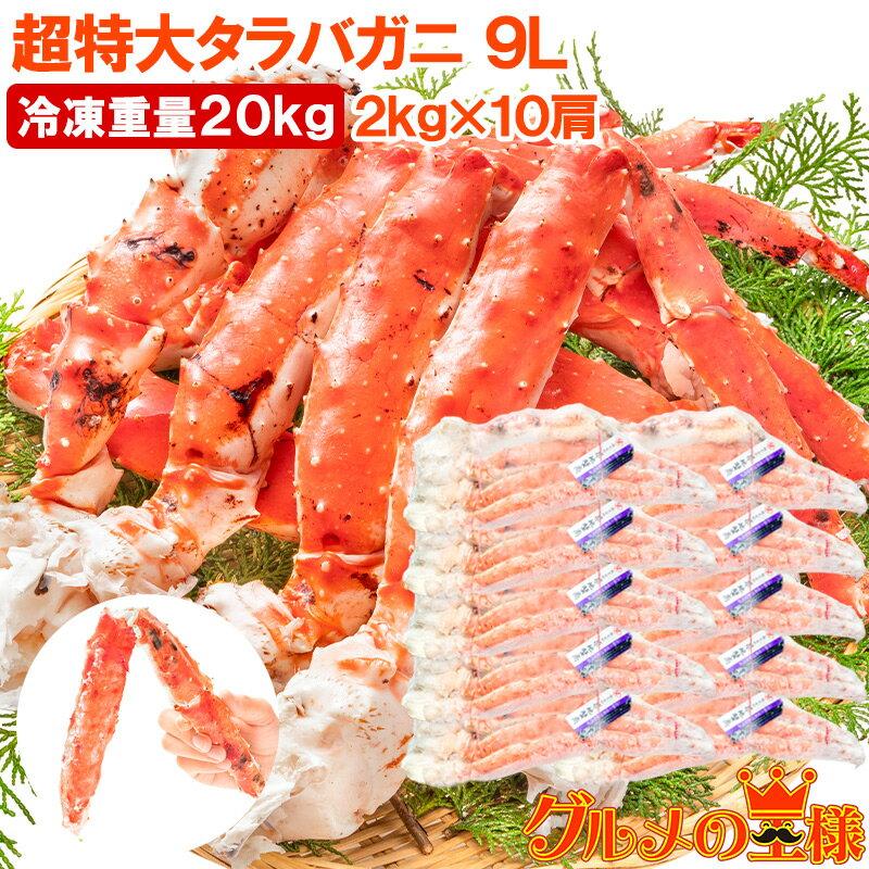 タラバガニ たらばがに 20kg 極太9Lサイズ 冷凍総重量 2kg 前後×10肩 正規品 ボイル冷凍 足 肩セクション シュリンク包装 タラバ かに カニ 蟹...