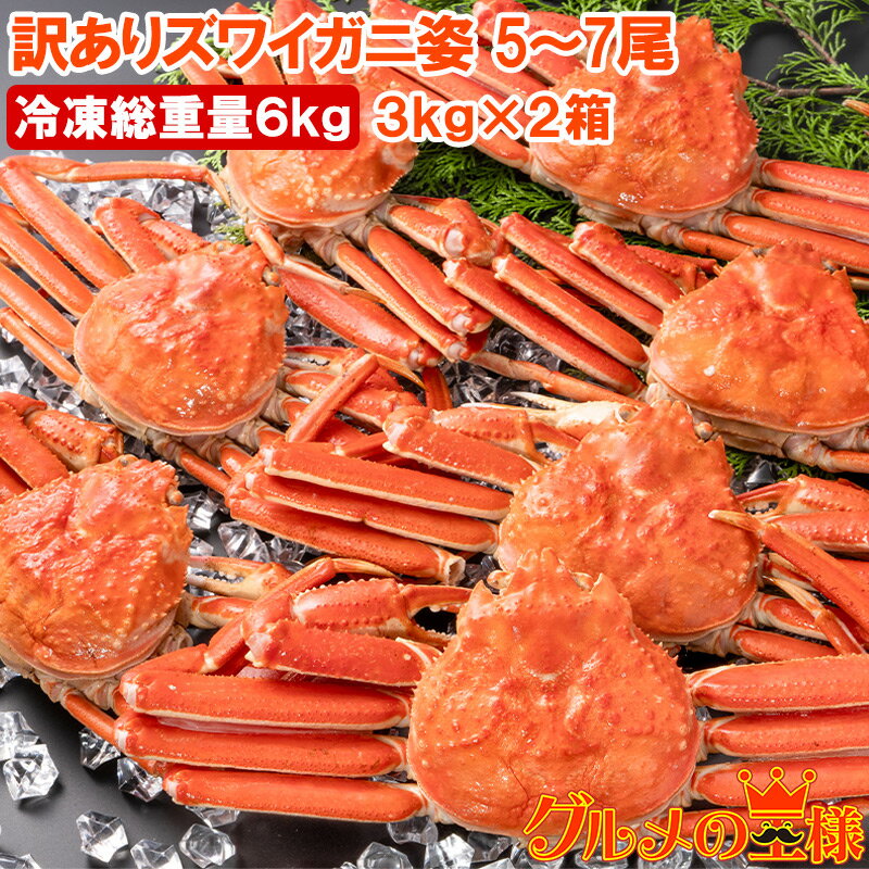 訳あり ズワイガニ 姿 合計6kg前後 10~14尾 3kg×2箱 冷凍ゆでがに 本ズワイガニ ボイル冷凍 ズワイ蟹 ずわいがに かに カニ 蟹 ずわい蟹 豊洲市場 かに鍋 焼きガニ おせち 単品おせち 年末 正月 ギフト